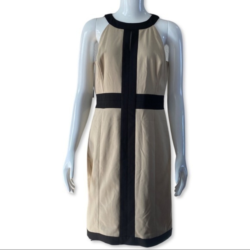 ANN TAYLOR CREAM SLEEVELESS PENCIL SKIRT DRESS